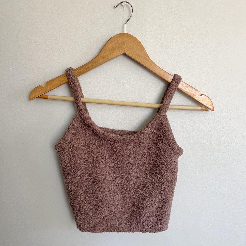 ❤️‍🔥SKIMS BROWN FUZZY TANK TOP